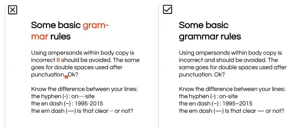 graphic design tips grammar