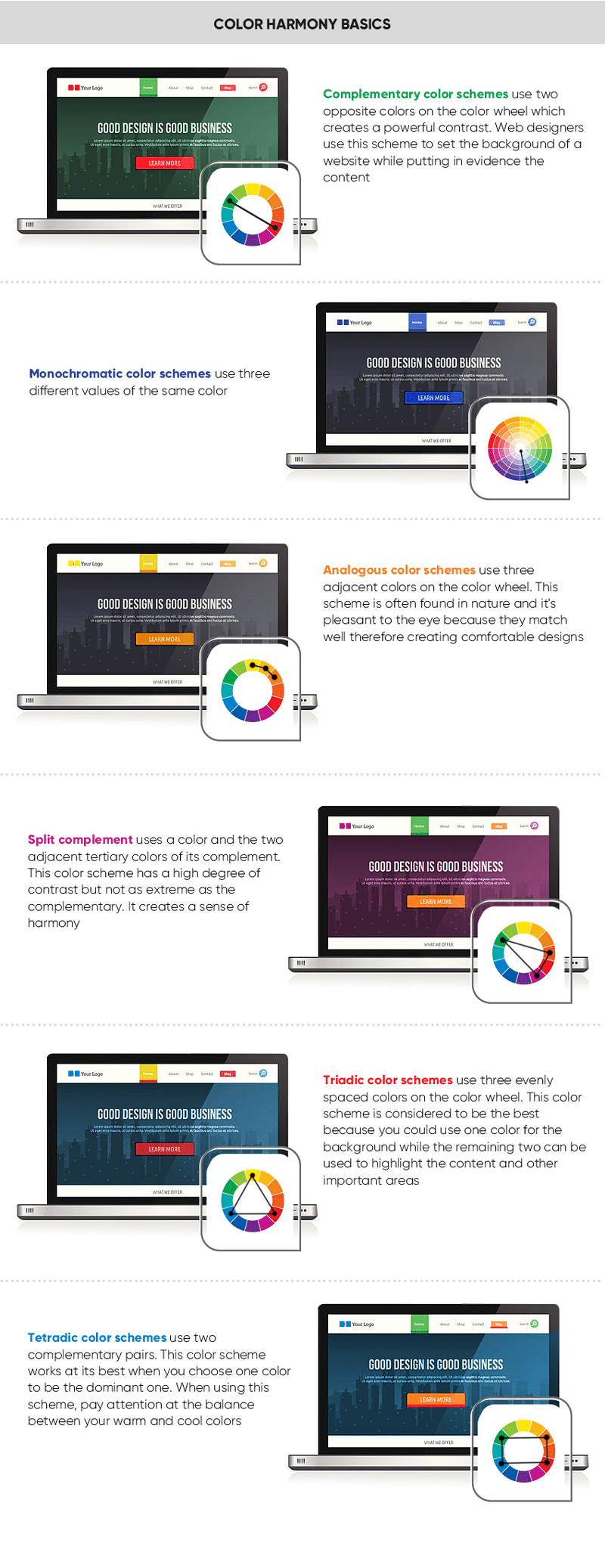 best website colours - colour harmony