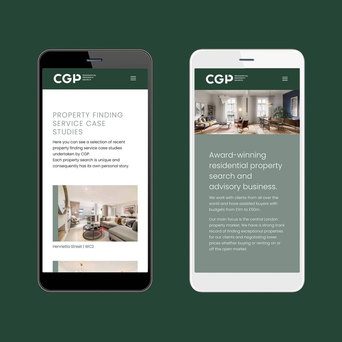 CGP property agent rebrand website