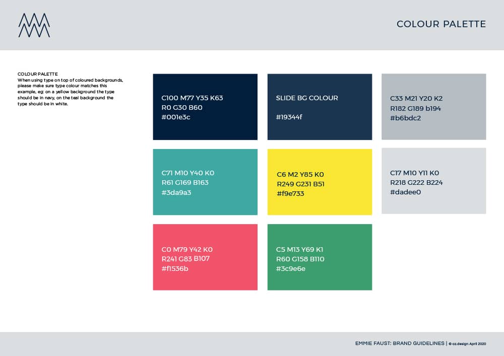Business Growth Consultant branding: Brand Colours