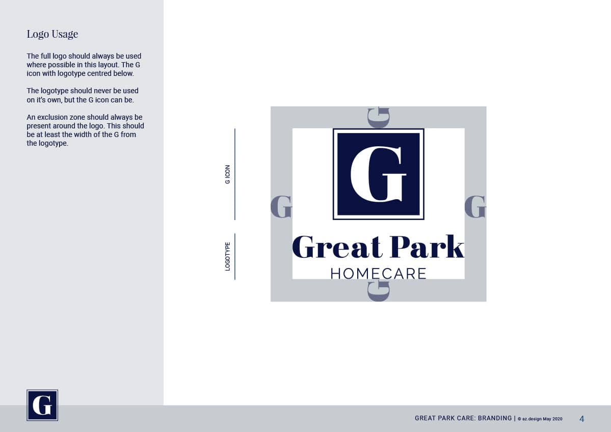 Great Park Homecare: care company branding