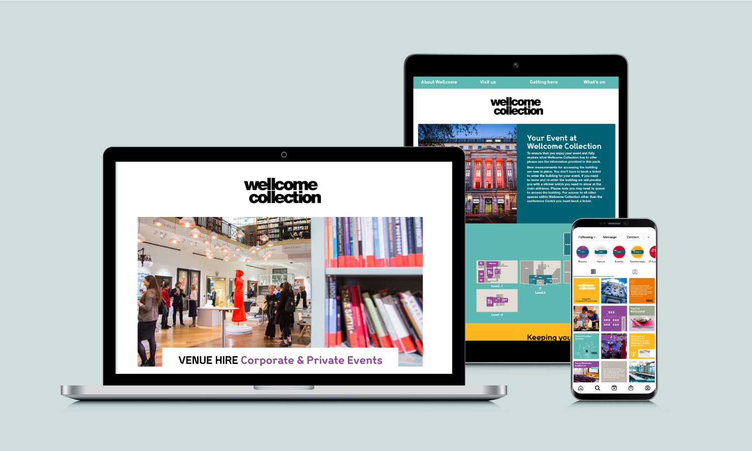 Wellcome Collection Venue Hire brand guidelines and templates