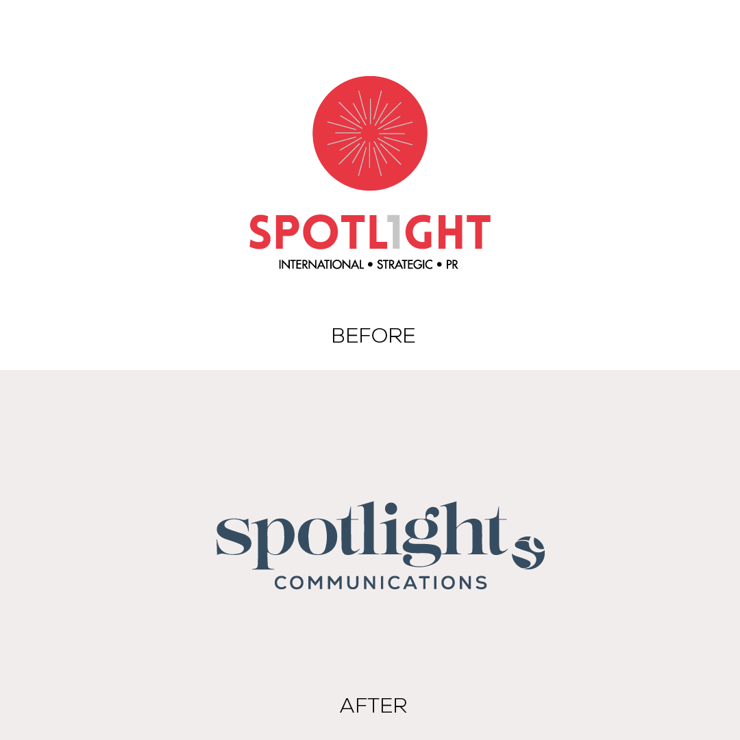 Spotlight Communications: rebrand, website design, creds document design, pitch document design